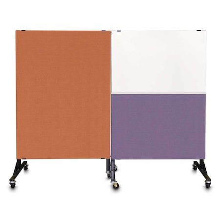 United Visual Products Sliding Door Indoor Enclosed Corkboard, 4, UV9001ACS4824-SATIN-RUBBER UV9001ACS4824-SATIN-RUBBER